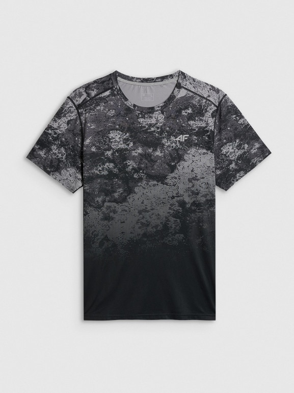 Męska koszulka treningowa z nadrukiem 4F 4FWSS26TFTSM1787 - szara