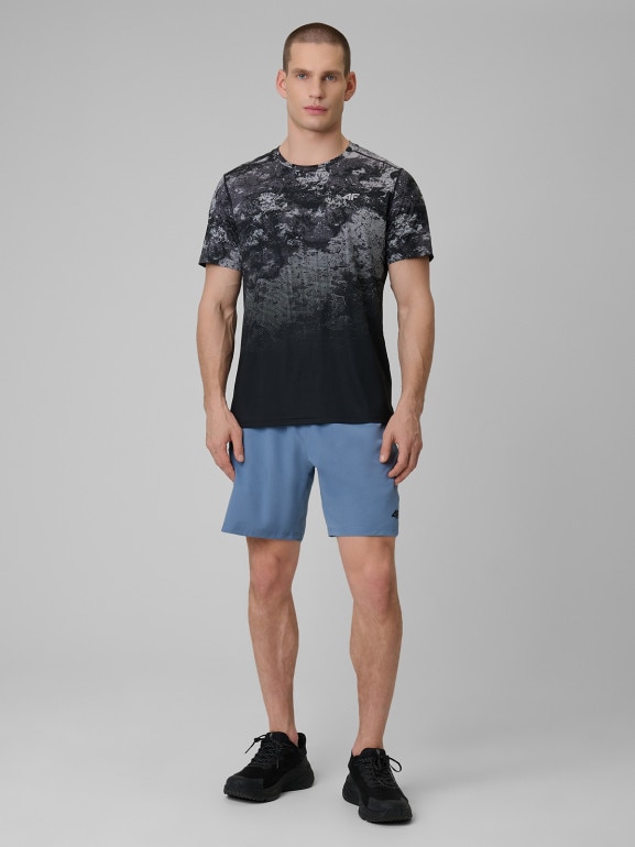 Męska koszulka treningowa z nadrukiem 4F 4FWSS26TFTSM1787 - szara
