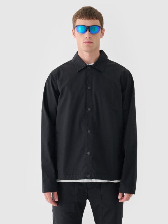 Męska kurtka koszulowa przejściowa 4F 4FRSS24TTJAM0887 - czarna