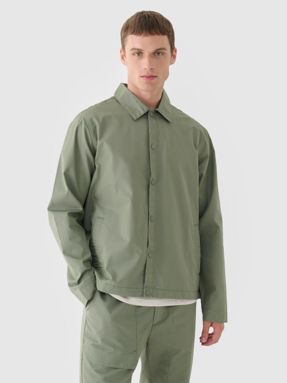 Męska kurtka koszulowa przejściowa 4F 4FRSS24TTJAM0887 - zielony