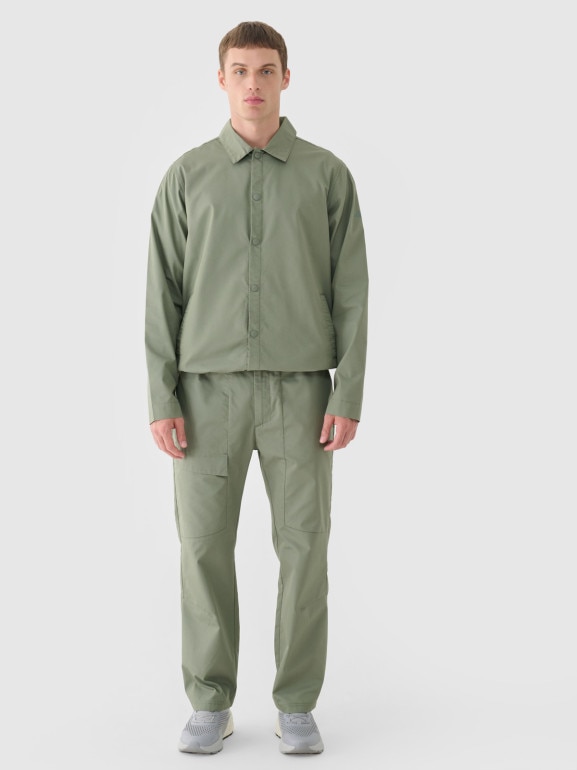 Męska kurtka koszulowa przejściowa 4F 4FRSS24TTJAM0887 - zielony