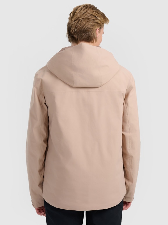 Męska kurtka narciarska 4F 4FWAW25TTJAM0787 - beżowa