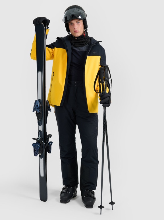 Męska kurtka narciarska 4F 4FWAW25TTJAM0787 - żółta