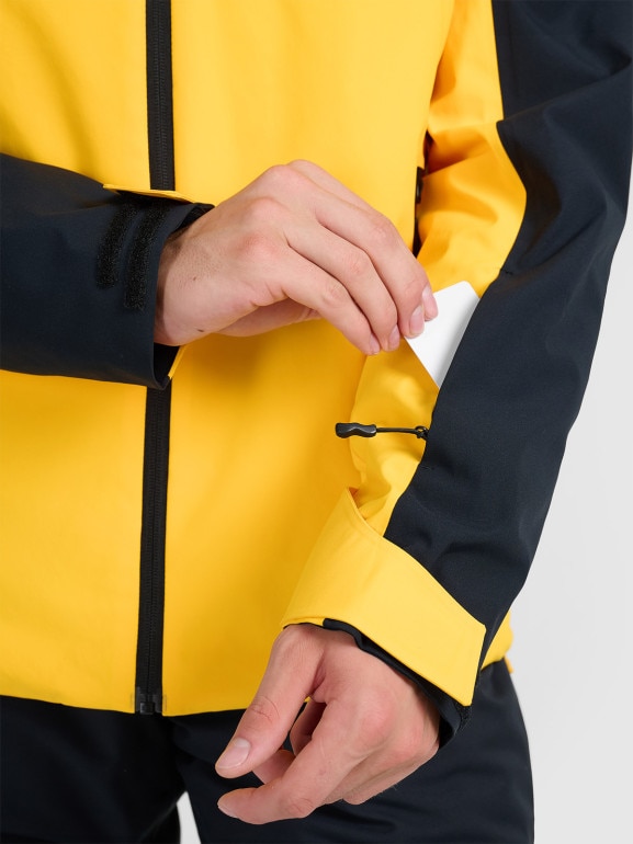 Męska kurtka narciarska 4F 4FWAW25TTJAM0787 - żółta