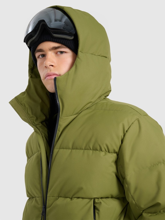 Męska kurtka narciarska 4F 4FWAW25TTJAM0788 - oliwkowa
