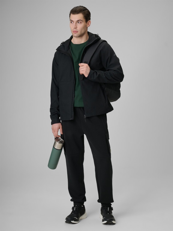 Męska kurtka przejściowa softshell 4F 4FRSS26TSOFM664 - czarna