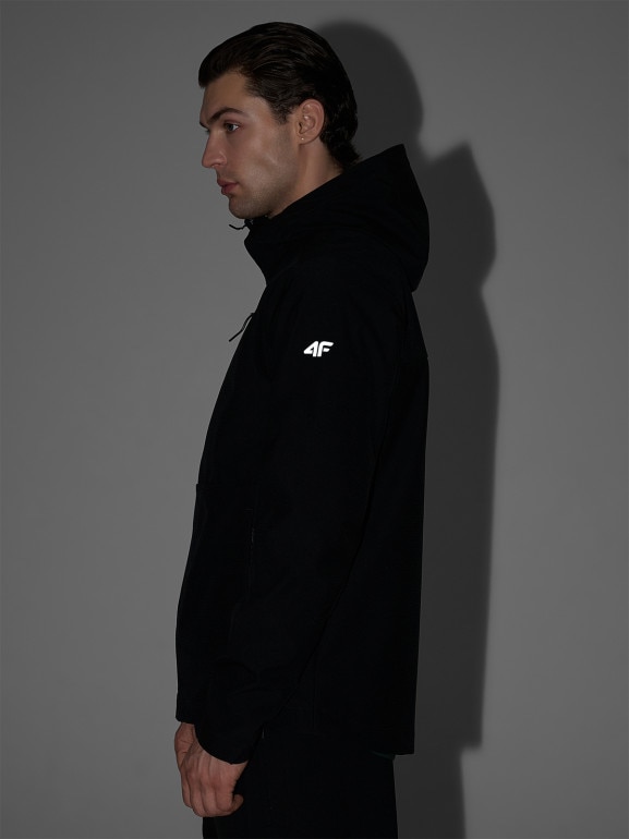 Męska kurtka przejściowa softshell 4F 4FRSS26TSOFM664 - czarna
