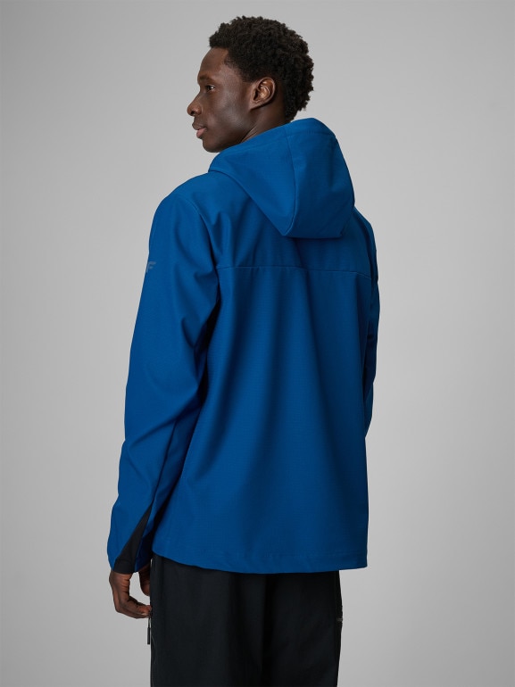 Męska kurtka przejściowa softshell 4F 4FRSS26TSOFM664 - niebieska