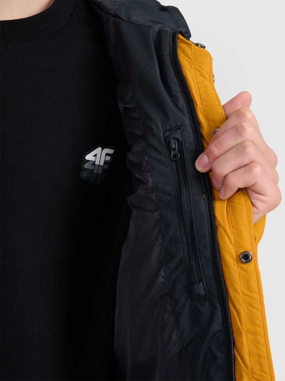 Męska kurtka puchowa 4F 4FRAW25TDJAM0795 - żółta