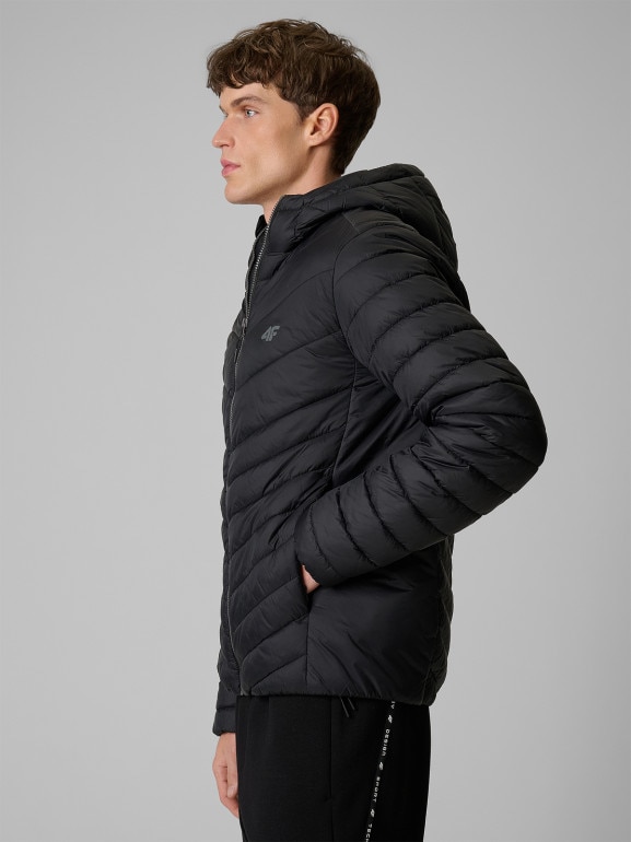 Męska kurtka puchowa pikowana 4F 4FRSS26TDJAM0953 - czarna