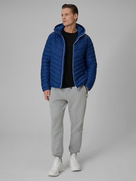 Męska kurtka puchowa pikowana 4F 4FRSS26TDJAM0953 - granatowa