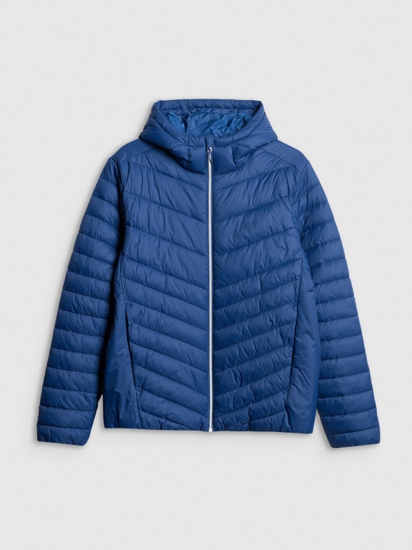 Męska kurtka puchowa pikowana 4F 4FRSS26TDJAM0953 - granatowa