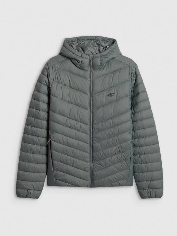 Męska kurtka puchowa pikowana 4F 4FRSS26TDJAM0953 - zielona