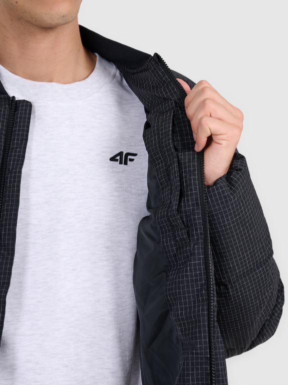 Męska kurtka puchowa pikowana 4F 4FWAW25TDJAM0709 - czarna