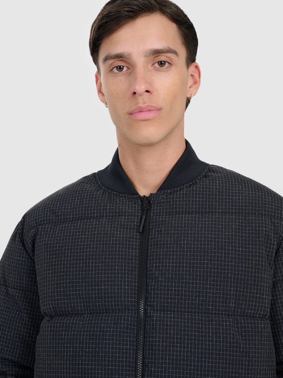 Męska kurtka puchowa pikowana 4F 4FWAW25TDJAM0709 - czarna