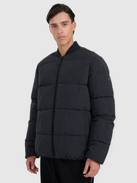 Męska kurtka puchowa pikowana 4F 4FWAW25TDJAM0709 - czarna