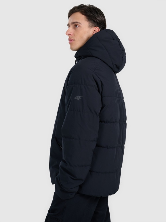 Męska kurtka puchowa pikowana 4F 4FWAW25TDJAM0710 - czarna