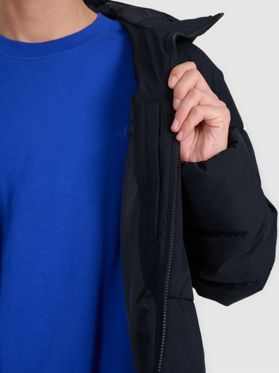 Męska kurtka puchowa pikowana 4F 4FWAW25TDJAM0710 - czarna