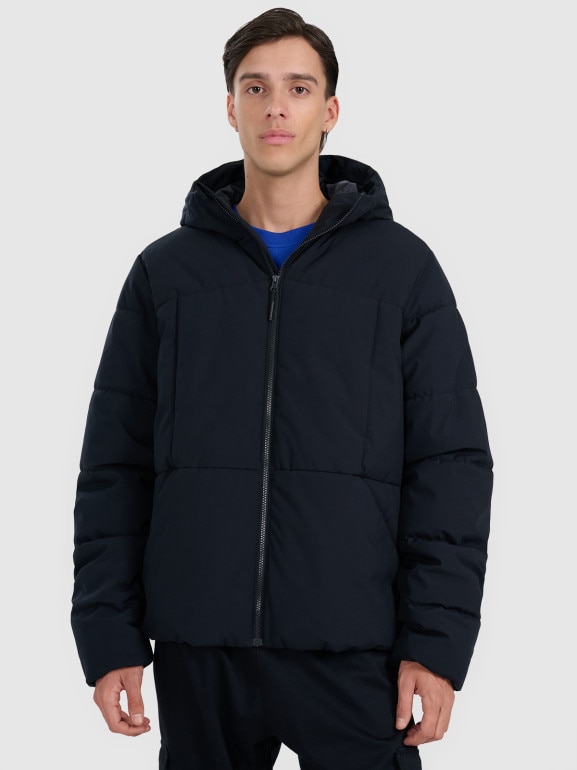 Męska kurtka puchowa pikowana 4F 4FWAW25TDJAM0710 - czarna