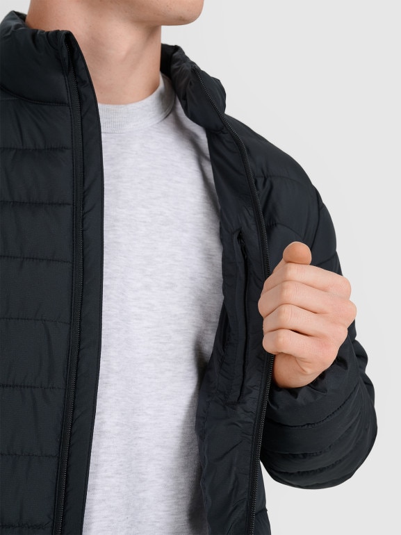 Męska kurtka puchowa pikowana 4F 4FWAW25TDJAM597 - czarna