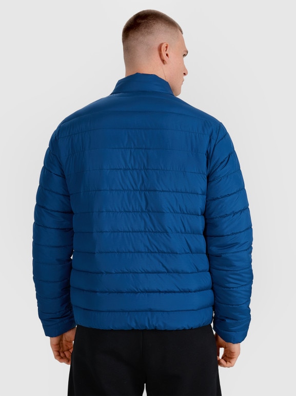 Męska kurtka puchowa pikowana 4F 4FWAW25TDJAM597 - niebieska