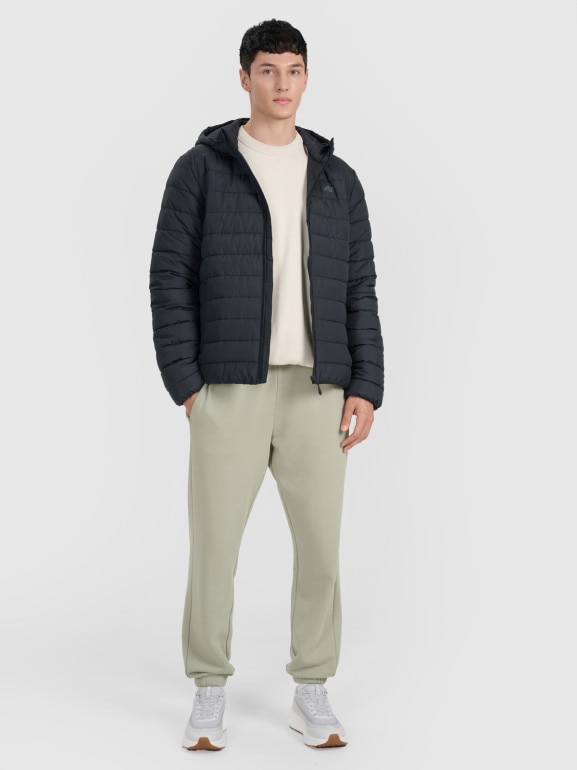 Męska kurtka puchowa pikowana 4F 4FWAW25TDJAM598 - czarna