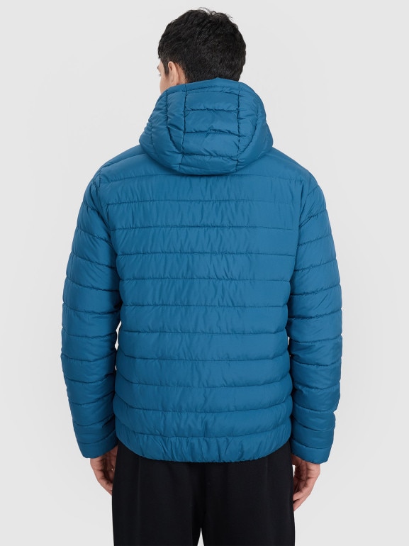 Męska kurtka puchowa pikowana 4F 4FWAW25TDJAM598 - niebieska