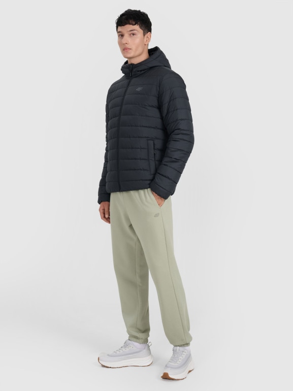 Męska kurtka puchowa pikowana 4F 4FWAW25TDJAM598 - czarna