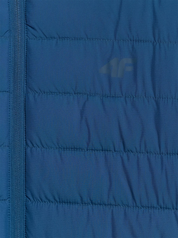 Męska kurtka puchowa pikowana 4F 4FWAW25TDJAM598 - niebieska