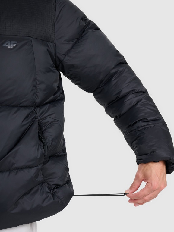 Męska kurtka puchowa pikowana 4F 4FWAW25TDJAM601 - czarna