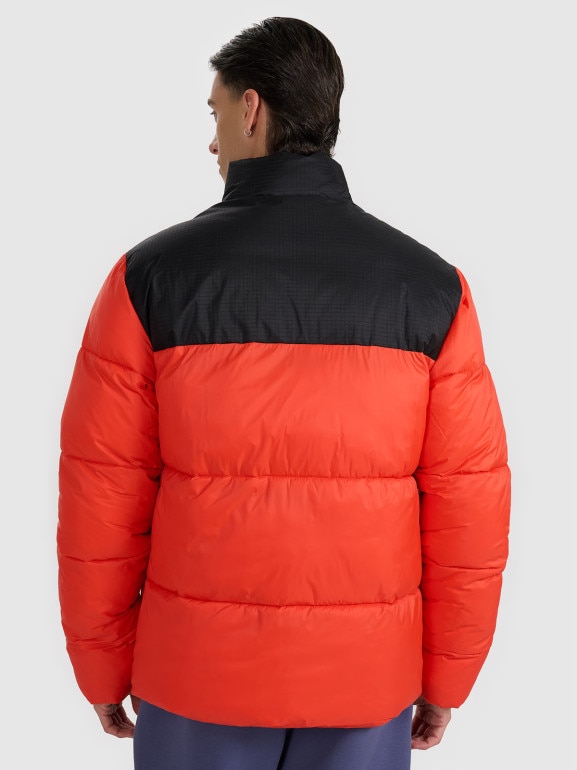 Męska kurtka puchowa pikowana 4F 4FWAW25TDJAM601 - czerwona
