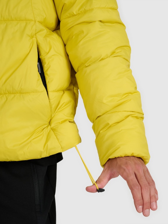 Męska kurtka puchowa pikowana 4F 4FWAW25TDJAM601 - żółta