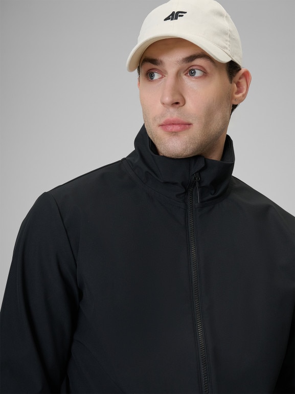 Męska kurtka softshell wiatroodporna 4F 4FWSS26TSOFM548 - czarna