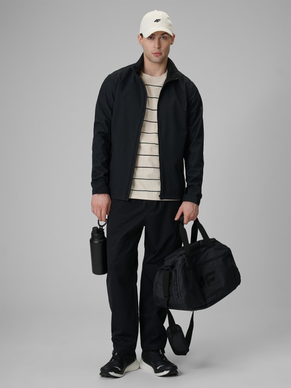 Męska kurtka softshell wiatroodporna 4F 4FWSS26TSOFM548 - czarna