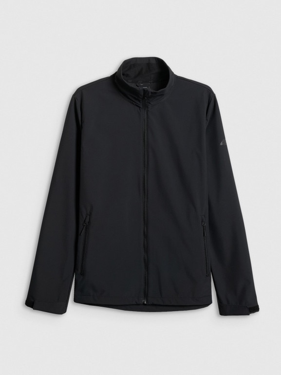 Męska kurtka softshell wiatroodporna 4F 4FWSS26TSOFM548 - czarna