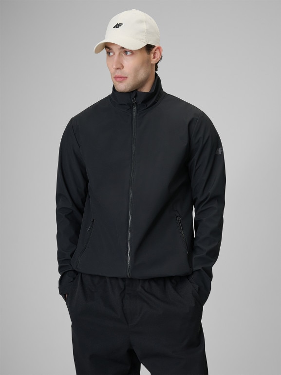 Męska kurtka softshell wiatroodporna 4F 4FWSS26TSOFM548 - czarna