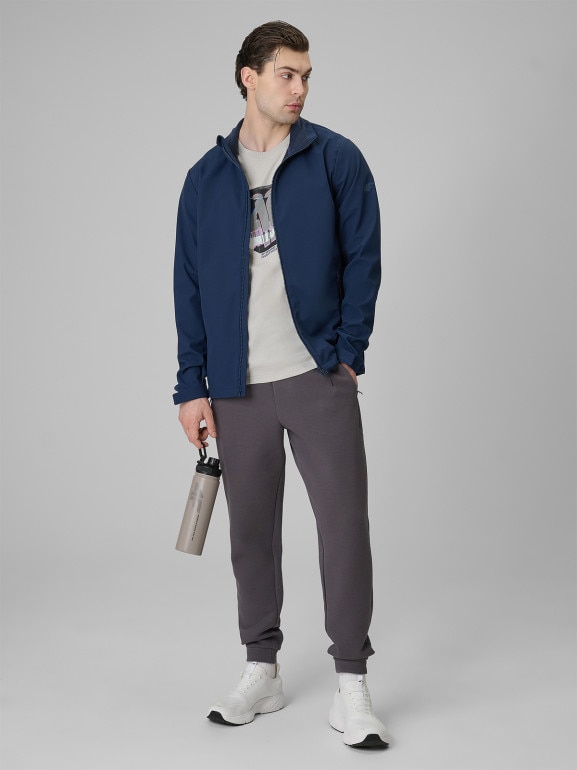 Męska kurtka softshell wiatroodporna 4F 4FWSS26TSOFM548 - granatowa