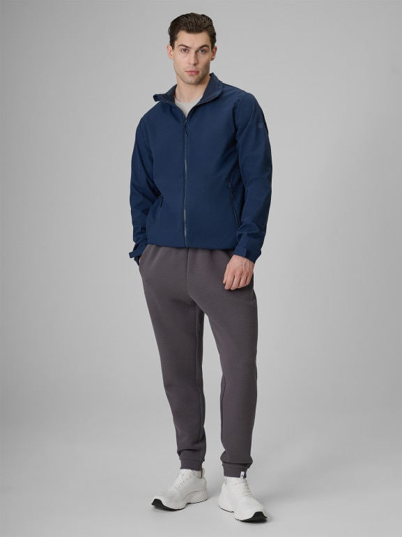 Męska kurtka softshell wiatroodporna 4F 4FWSS26TSOFM548 - granatowa