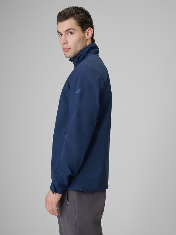 Męska kurtka softshell wiatroodporna 4F 4FWSS26TSOFM548 - granatowa