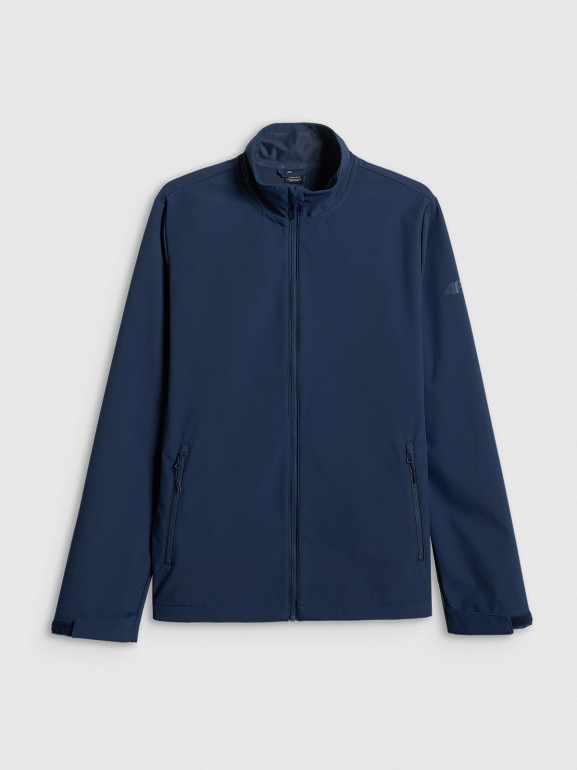 Męska kurtka softshell wiatroodporna 4F 4FWSS26TSOFM548 - granatowa