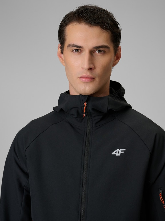 Męska kurtka trekkingowa softshell 4F 4FRSS26TSOFM644 - czarna