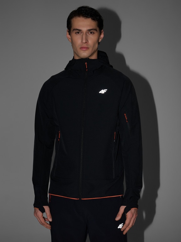 Męska kurtka trekkingowa softshell 4F 4FRSS26TSOFM644 - czarna