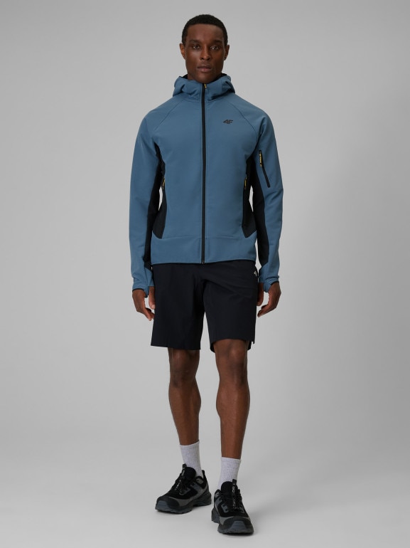 Męska kurtka trekkingowa softshell 4F 4FRSS26TSOFM644 - denim