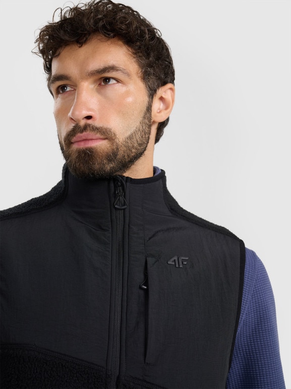Męski bezrękawnik 4F 4FWAW25TVESM165 - czarny