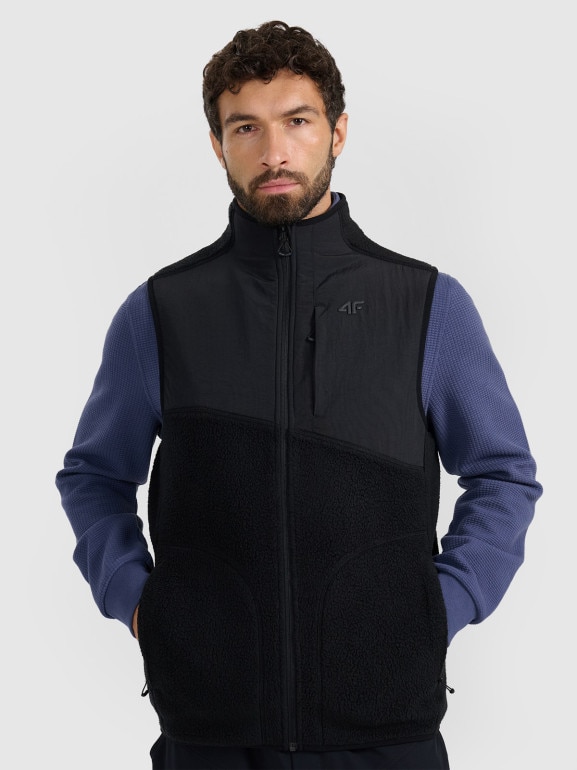 Męski bezrękawnik 4F 4FWAW25TVESM165 - czarny