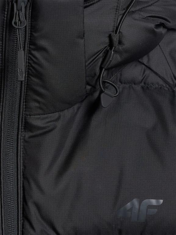 Męski bezrękawnik pikowany z puchem naturalnym 4F 4FWAW25TVJAM228 - czarny