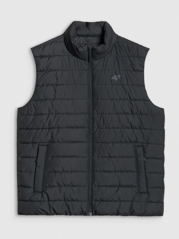 Męski bezrękawnik puchowy 4F 4FWAW25TVJAM224 - czarny
