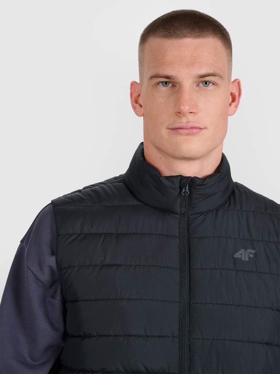 Męski bezrękawnik puchowy 4F 4FWAW25TVJAM224 - czarny
