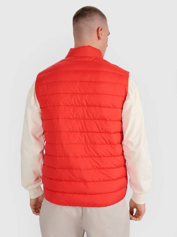 Męski bezrękawnik puchowy 4F 4FWAW25TVJAM224 - czerwony