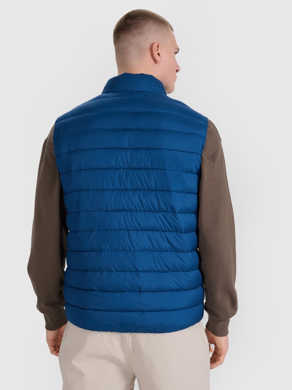 Męski bezrękawnik puchowy 4F 4FWAW25TVJAM224 - niebieski